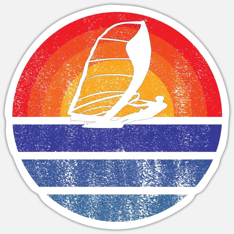 Windsurfer Surfen Kitesurfer Windsurfing Geschenk - Sticker Größe S (10 x 10 cm) - Mattweiß