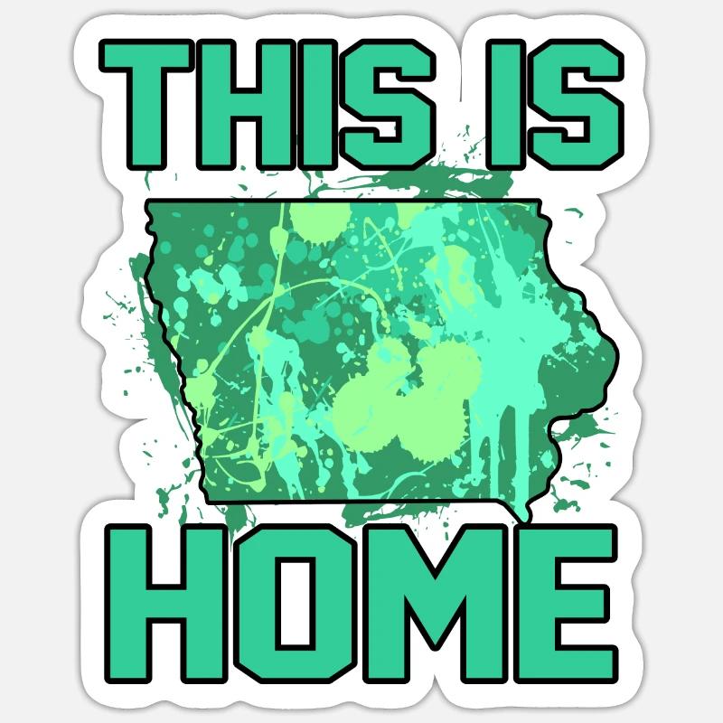 Startseite Iowa Geschenk - Sticker Größe S (10 x 10 cm) - Mattweiß