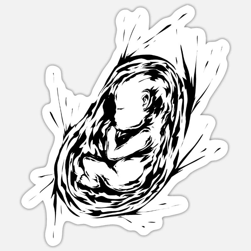 Grossesse Bébé enceinte - Sticker taille S (10 x 10 cm) - blanc mat