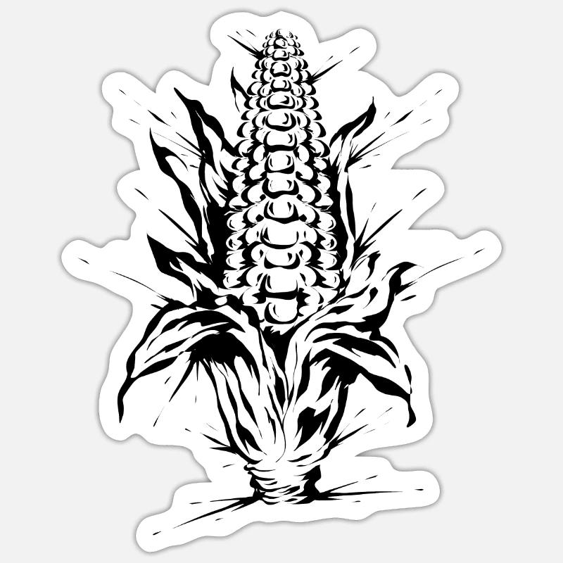 Corn corn on the cob - Sticker size S (10 x 10 cm) - white matte