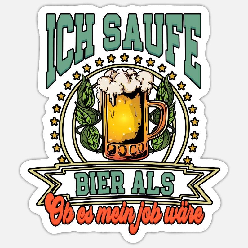Bier - Sticker Größe S (10 x 10 cm) - Mattweiß