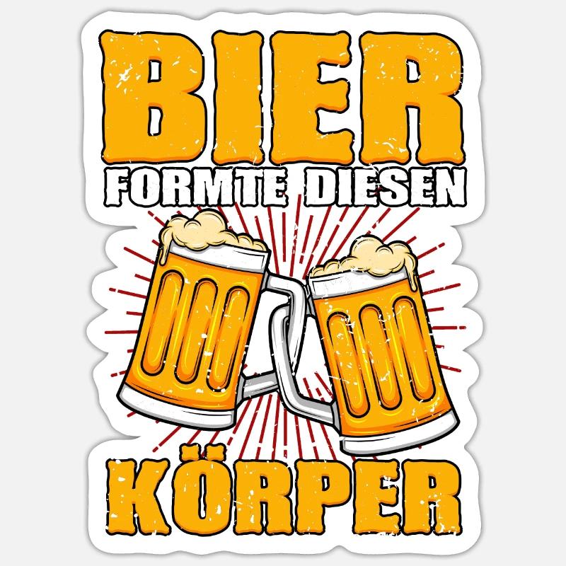 Bier formte diesen Körper Bier Sticker Größe S (10 x 10 cm)