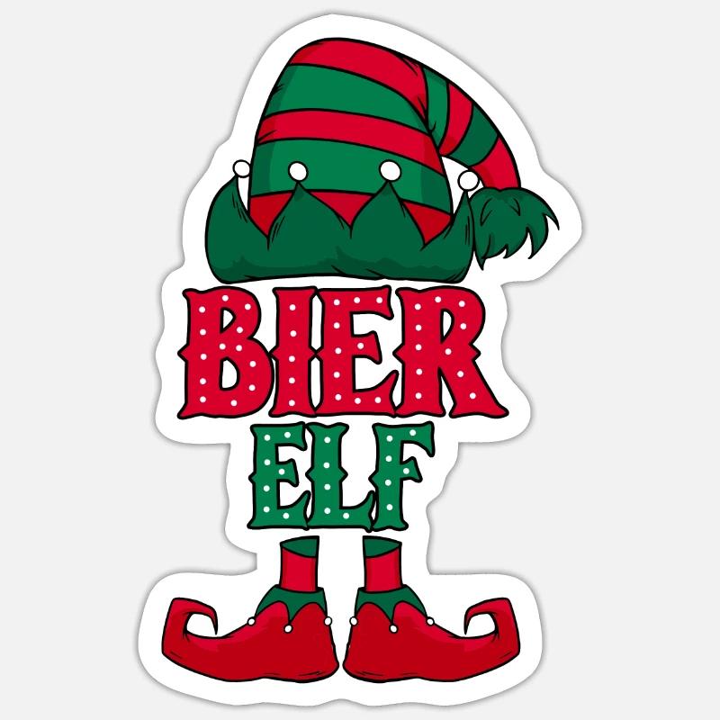 Weihnachten Bier - Sticker Größe S (10 x 10 cm) - Mattweiß