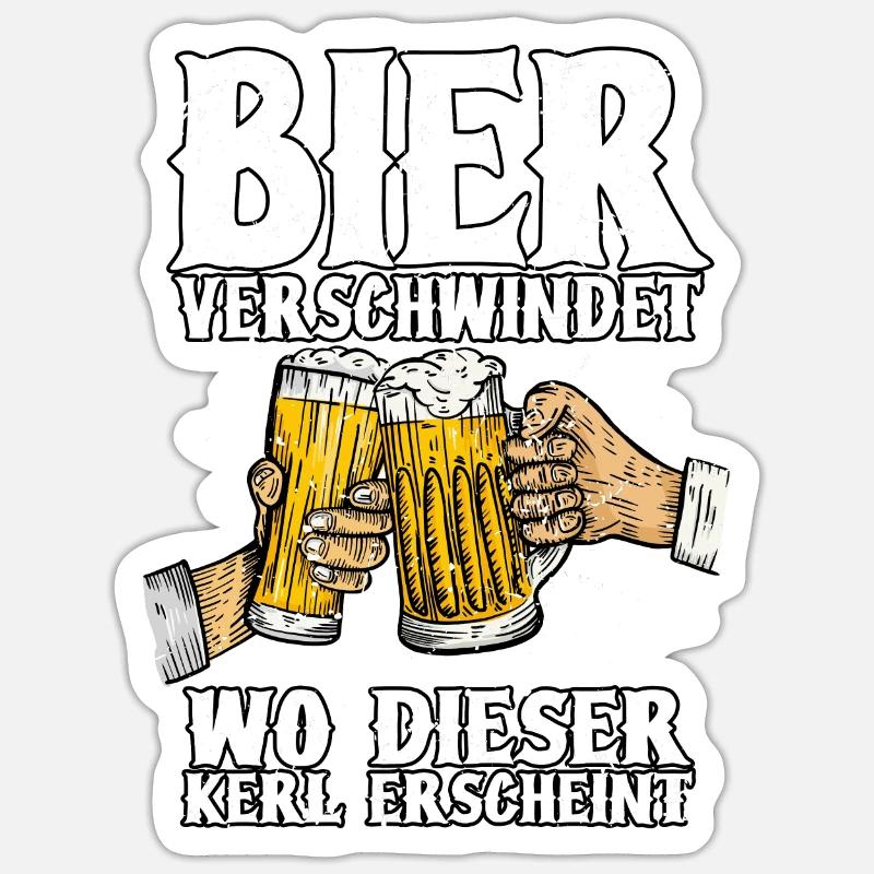 Bier - Sticker Größe S (10 x 10 cm) - Mattweiß