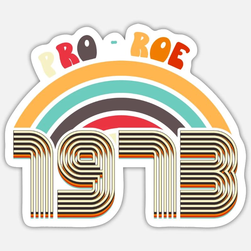 Retro Pro Roe 1973 - Sticker taille S (10 x 10 cm) - blanc mat