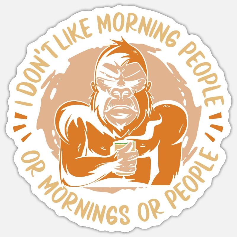 Monkey - Sticker size S (10 x 10 cm) - white matte
