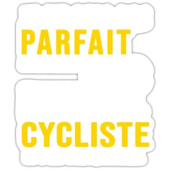 papy cycliste humour vélo velo vélos velos - Sticker taille S (10 x 10 cm) - blanc mat - Devant