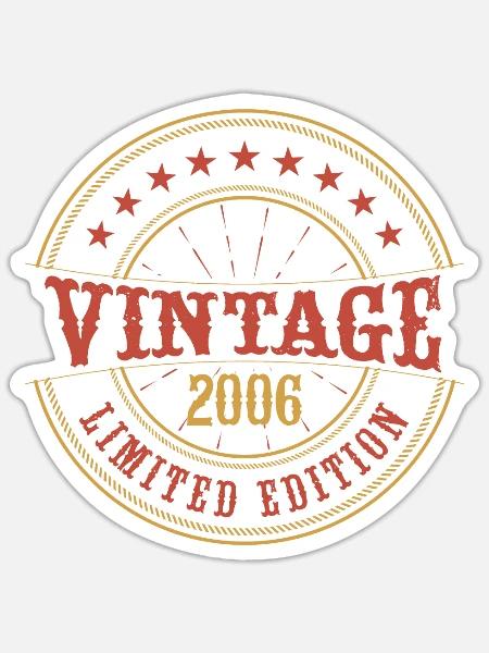 Vintage 2006 Vintage Jubiläum Geschenkidee 2006 - Sticker Größe S (10 x 10 cm) - Mattweiß