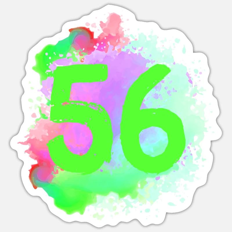 56 Nombre d’objets blob - Sticker taille S (10 x 10 cm) - blanc mat
