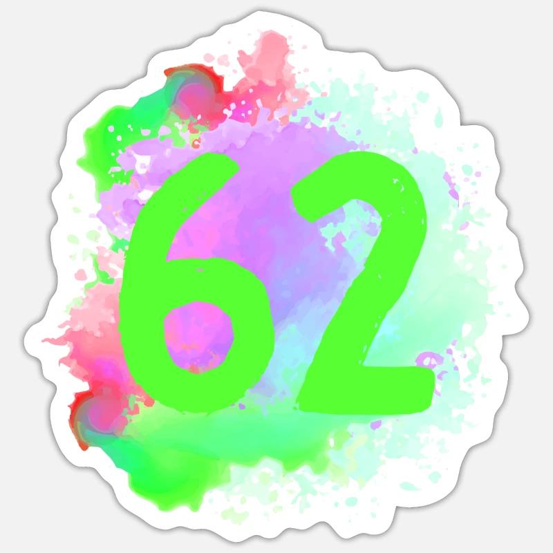 62 Nombre d’objets blob - Sticker taille S (10 x 10 cm) - blanc mat