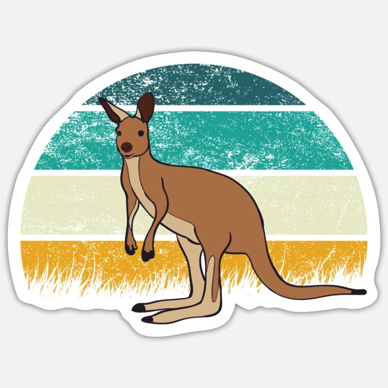 Kangaroo - Sticker size S (10 x 10 cm) - white matte