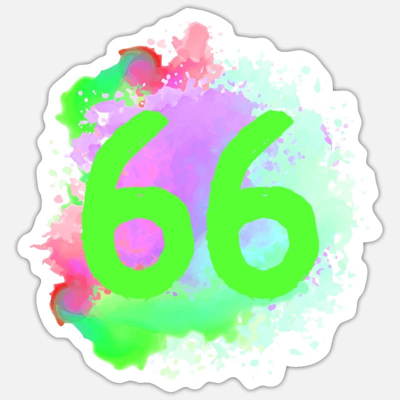 66 Nombre d’objets blob - Sticker taille S (10 x 10 cm) - blanc mat