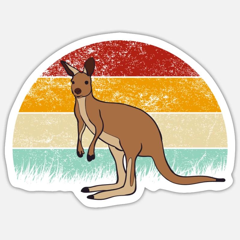 Känguru Australien Kangaroo Beuteltier Kängurus - Sticker Größe S (10 x 10 cm) - Mattweiß