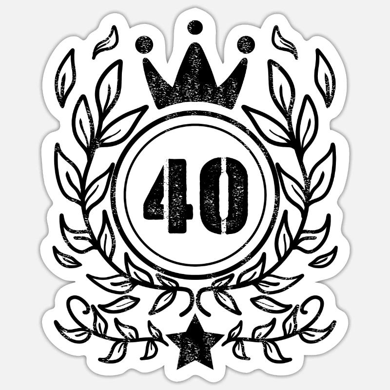40 - Année de naissance Année de naissance 1940 - Sticker taille S (10 x 10 cm) - blanc mat