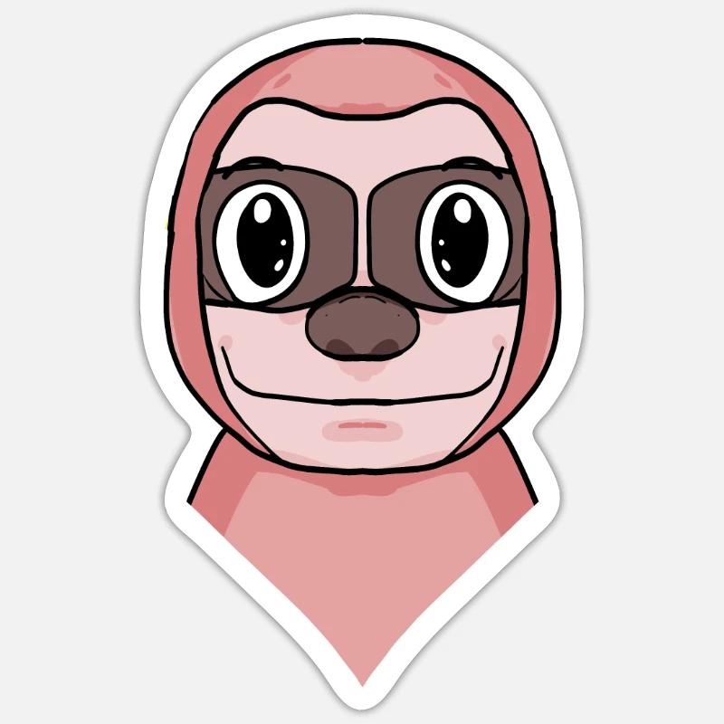 Faultier - Sticker Größe S (10 x 10 cm) - Mattweiß