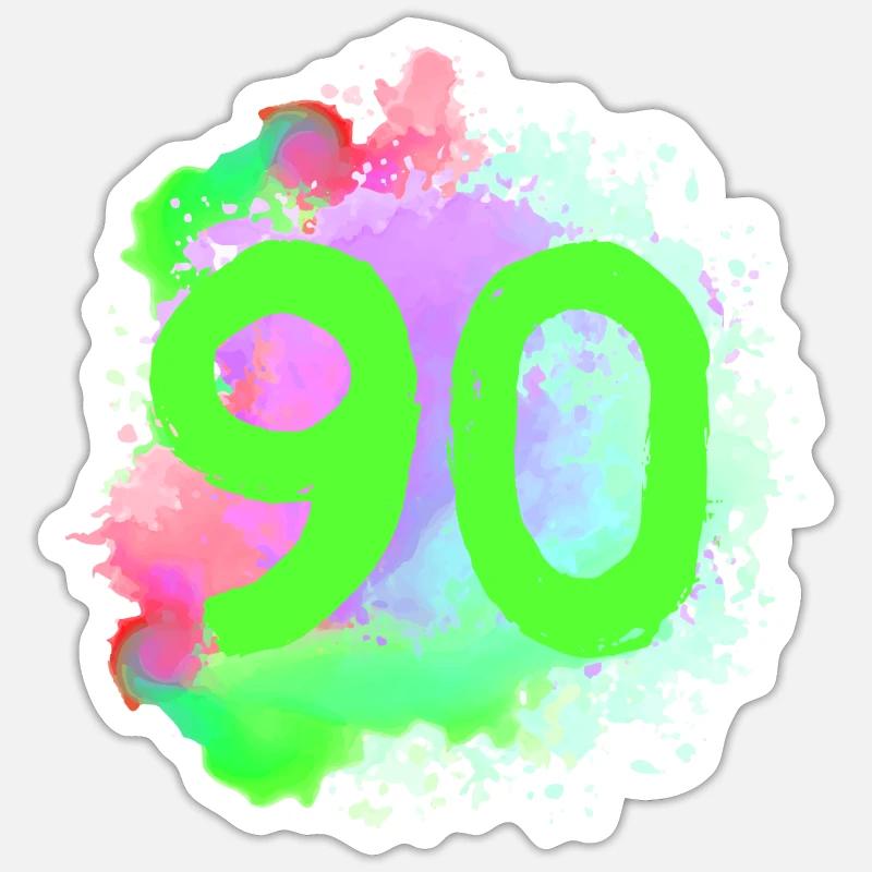 90 Nombre d’objets blob - Sticker taille S (10 x 10 cm) - blanc mat