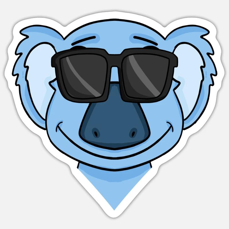 Koala mit Brille - Sticker Größe S (10 x 10 cm) - Mattweiß
