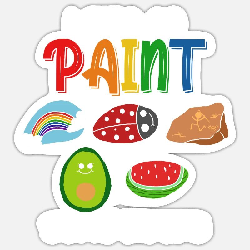 Let's Go Paint Some Rocks - Sticker Größe S (10 x 10 cm) - Mattweiß
