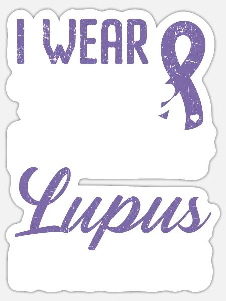 Ich trage Lila für mich selbst Lupus Bewusstsein Krankheit - Sticker Größe S (10 x 10 cm) - Mattweiß