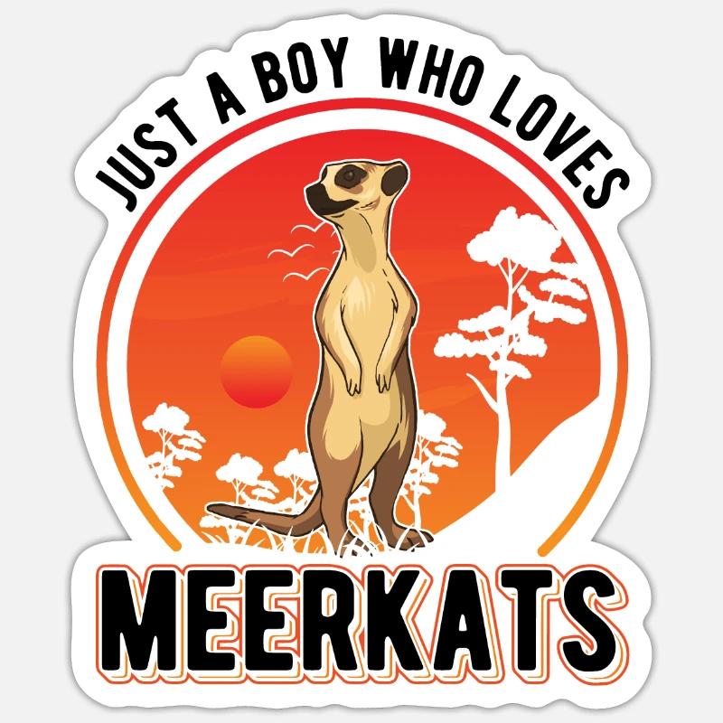 Erdmännchen Junge Meerkat - Sticker Größe S (10 x 10 cm) - Mattweiß