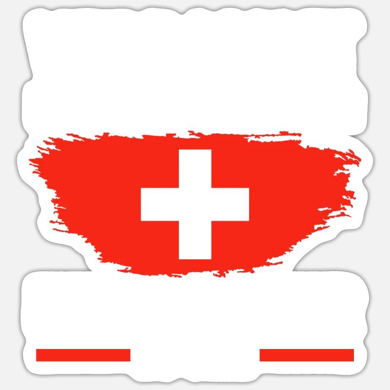 Schweiz Schweizer - Sticker Größe S (10 x 10 cm) - Mattweiß
