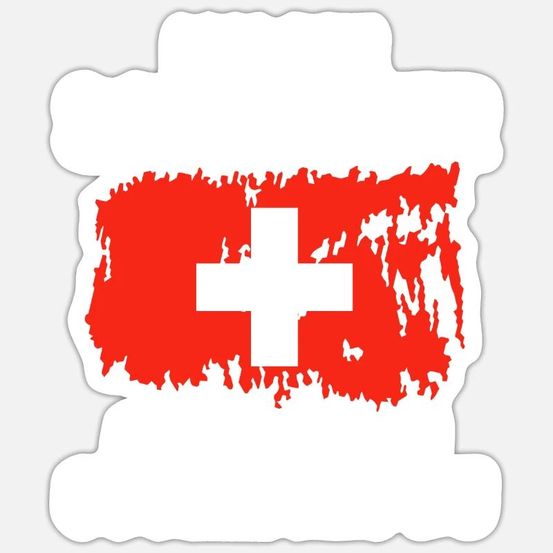 Schweiz Schweizer - Sticker Größe S (10 x 10 cm) - Mattweiß