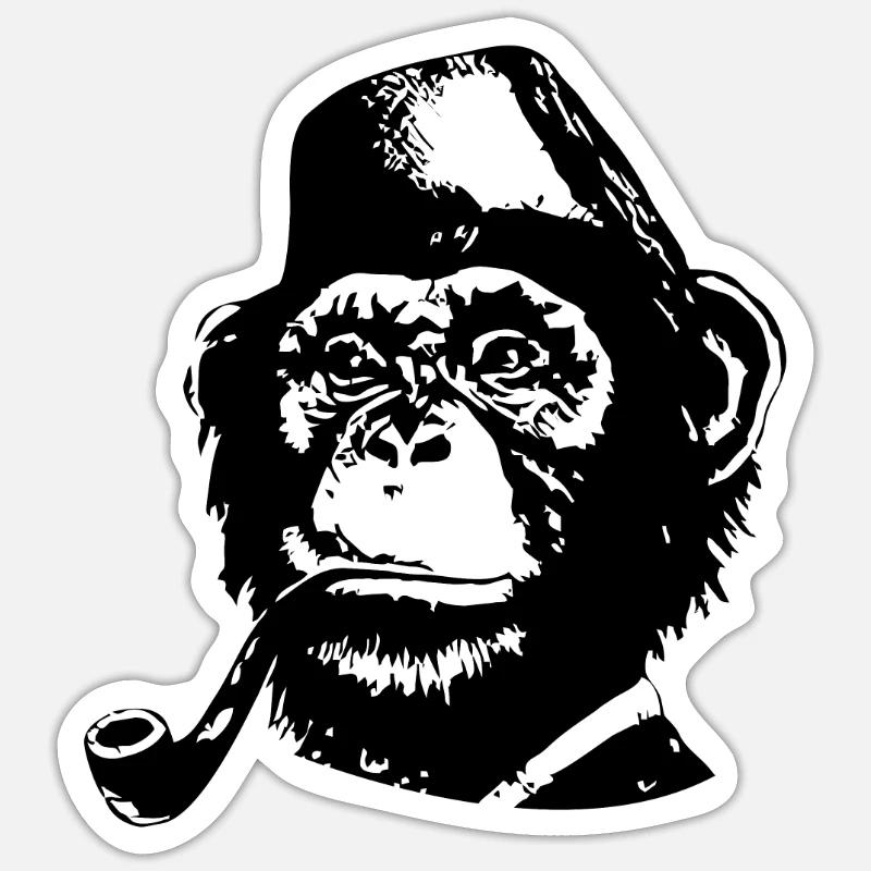 Monkey - Sticker size S (10 x 10 cm) - white matte