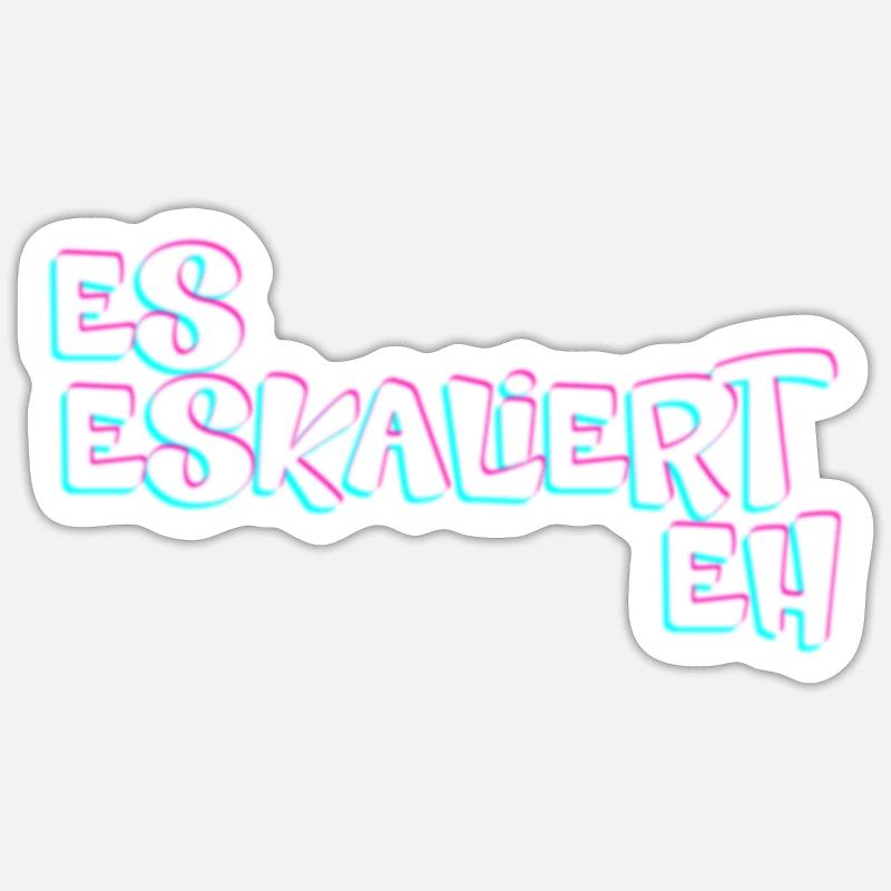 Es Eskaliert Eh Techno Rave - Sticker Größe S (10 x 10 cm) - Mattweiß