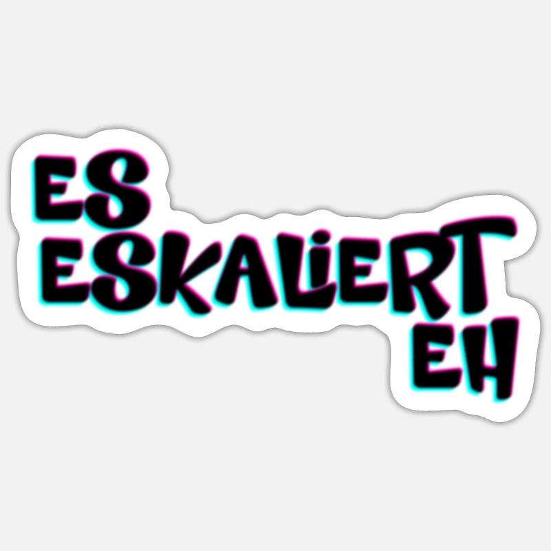 Es Eskaliert Eh Techno Rave - Sticker Größe S (10 x 10 cm) - Mattweiß