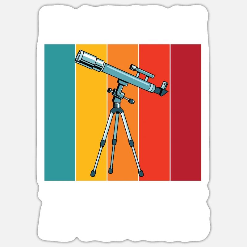 Télescope d’astronomie Soleil Jupiter Mars - Sticker taille S (10 x 10 cm) - blanc mat