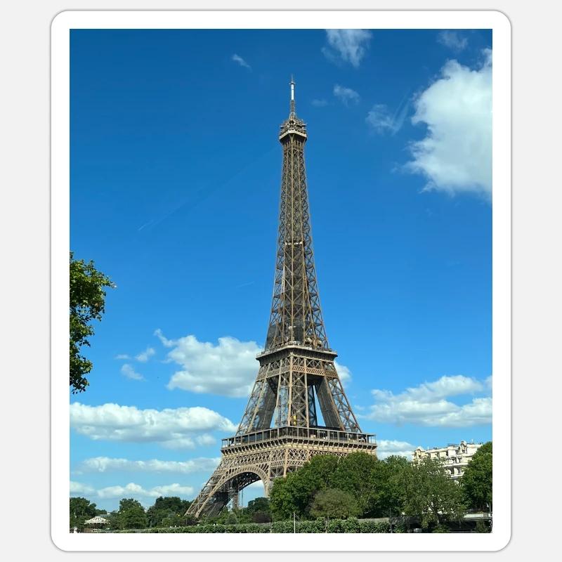 tour Eiffel - Sticker taille S (10 x 10 cm) - blanc mat