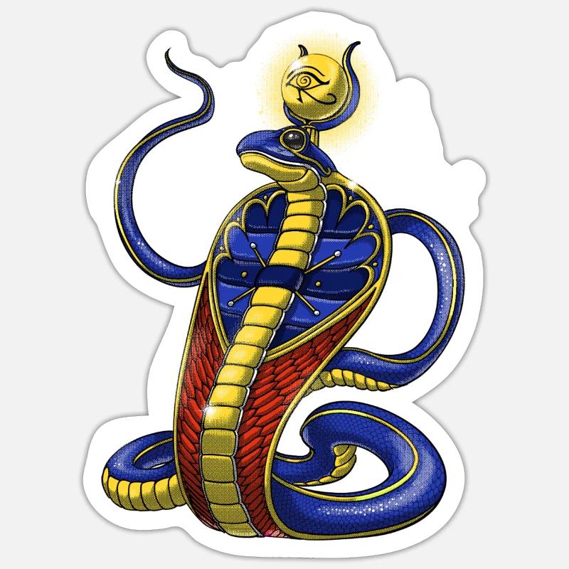 Ancient Egyptian Mythology Deity Uraeus - Sticker size S (10 x 10 cm) - white matte
