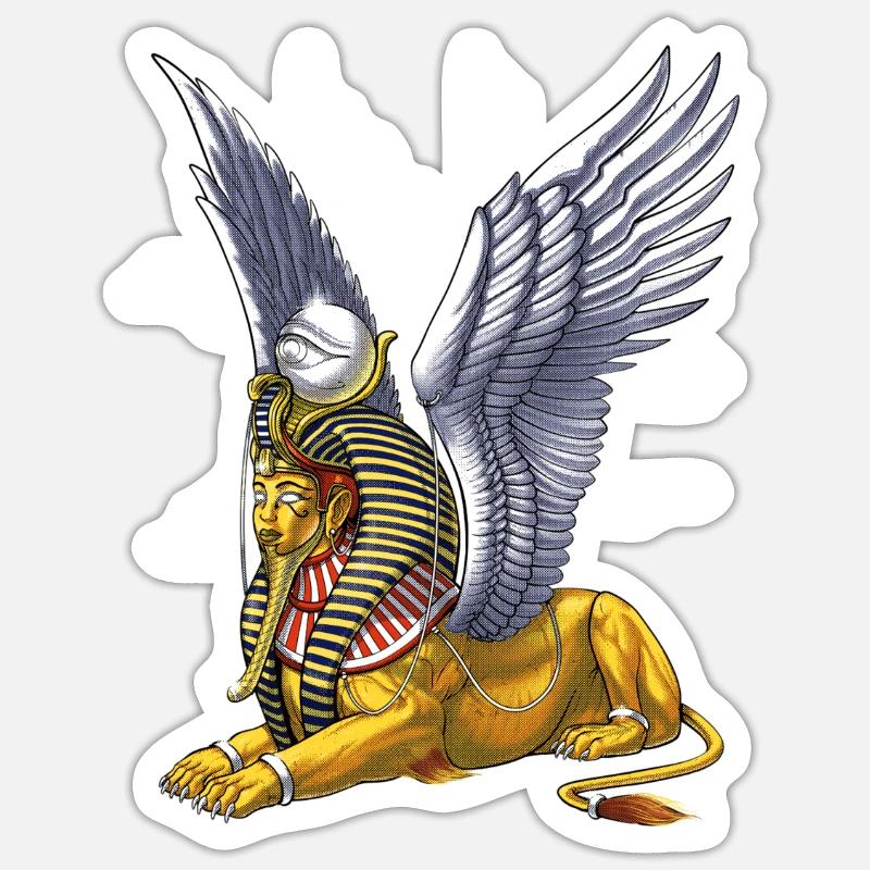 Ancient Egyptian Mythology Sphinx - Sticker size S (10 x 10 cm) - white matte