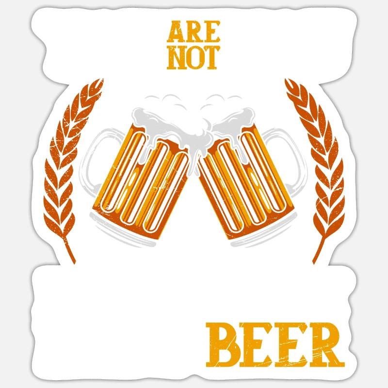 Beer Drinker Men Beer - Sticker size S (10 x 10 cm) - white matte