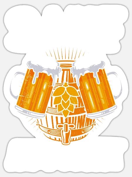 Sauf Automat Biertrinker Bier - Sticker Größe S (10 x 10 cm) - Mattweiß