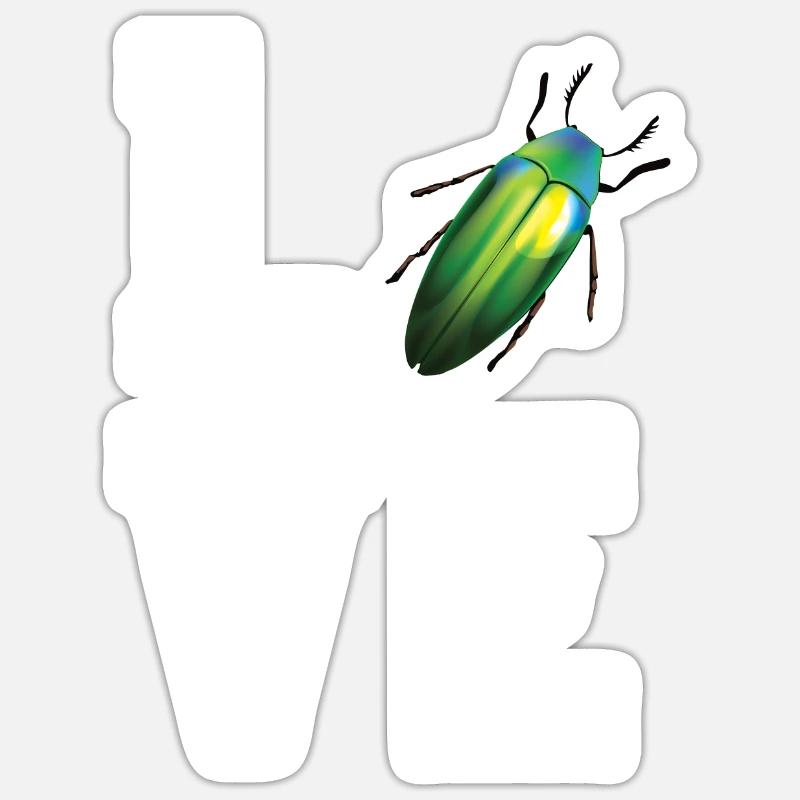 Dear magnificent beetles - Sticker size S (10 x 10 cm) - white matte