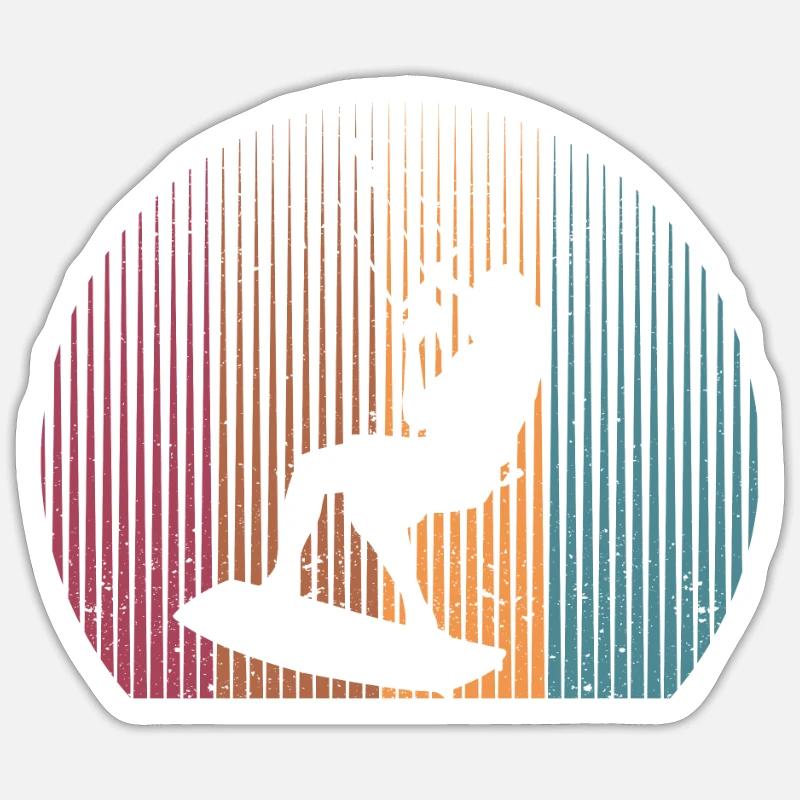 Ailes Foiling Kitesurf Kiteboard Rétro - Sticker taille S (10 x 10 cm) - blanc mat