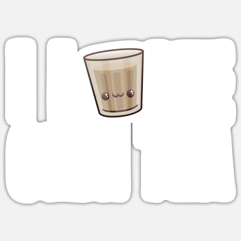 Chai-tee-latte - Sticker taille S (10 x 10 cm) - blanc mat