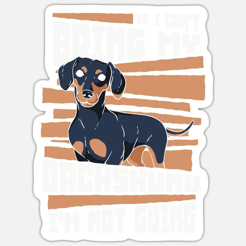 Chien teckel - Sticker taille S (10 x 10 cm) - blanc mat