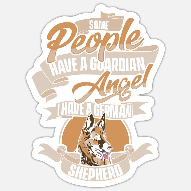 Deutscher Schäferhund Hund - Sticker Größe S (10 x 10 cm) - Mattweiß