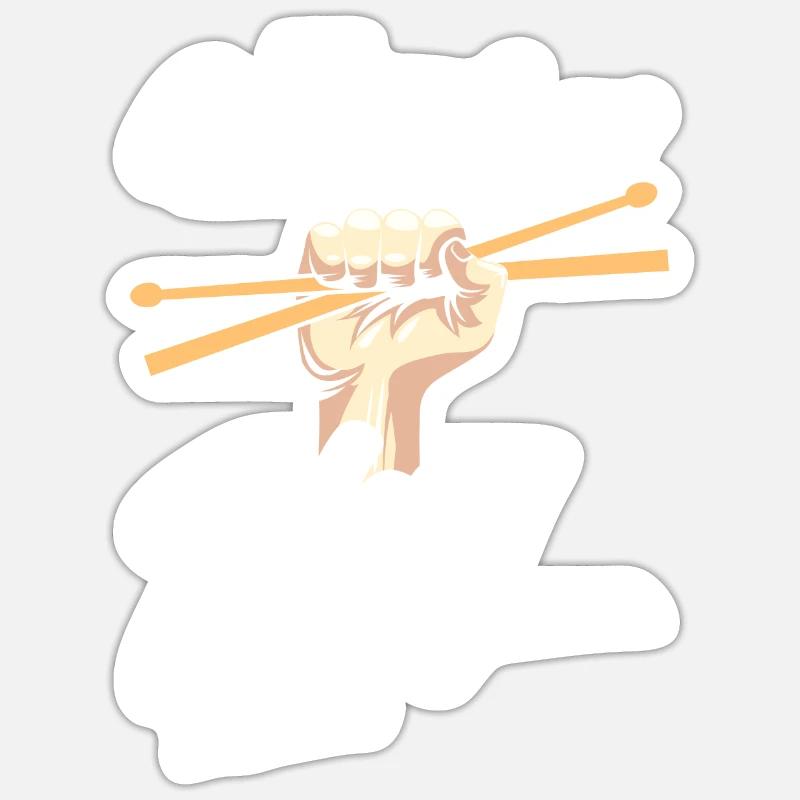 Drums Drummer Gift - Sticker size S (10 x 10 cm) - white matte