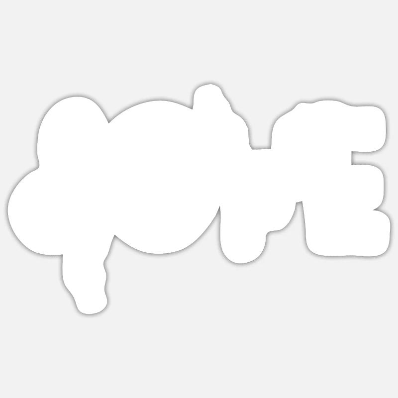 Serpent Serpent Amour - Sticker taille S (10 x 10 cm) - blanc mat