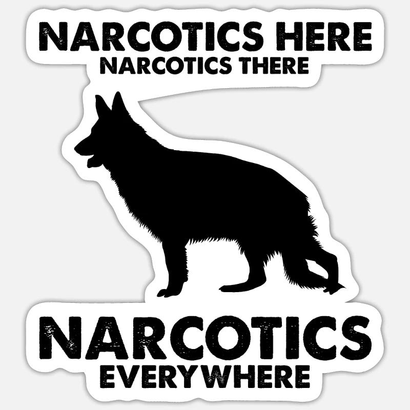 Design Deutscher Schäferhund Polizei Design - Sticker Größe S (10 x 10 cm) - Mattweiß