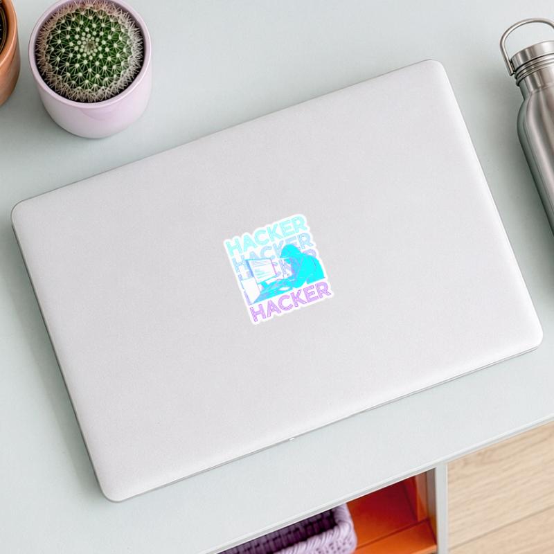 Hacker Hacking Hack Codage Programmation Rétro Sticker taille S (10 x 10 cm)