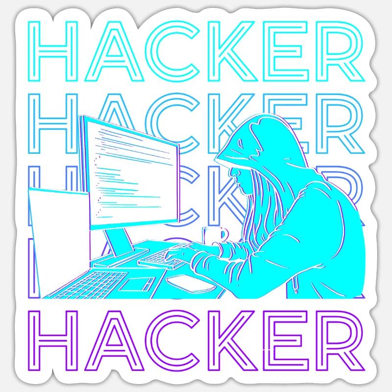 Hacker Hacking Hack Coding Programmierung Retro Sticker Größe S (10 x 10 cm)