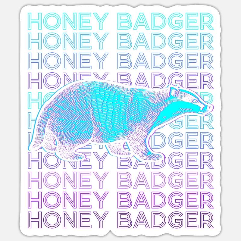 Honigdachs Retro Sticker Größe S (10 x 10 cm)