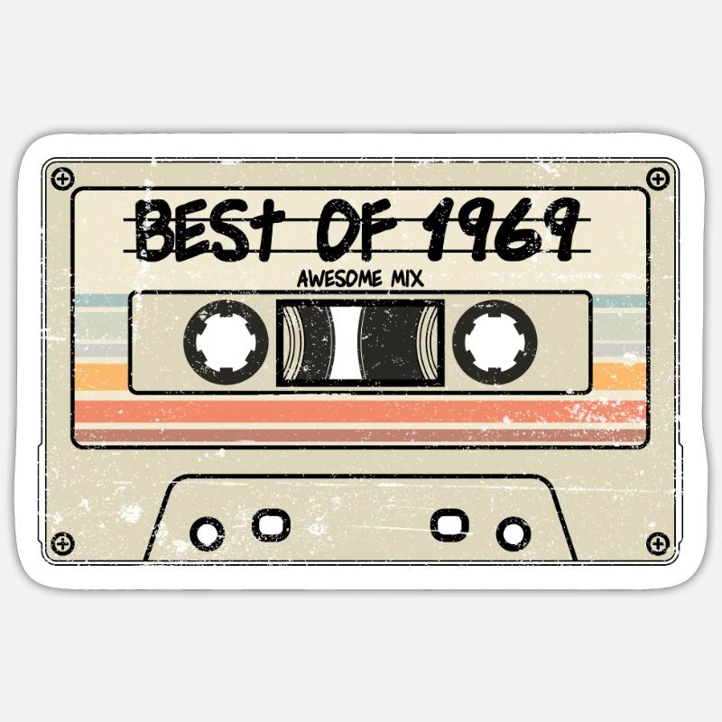Le meilleur de 1969 - Sticker taille S (10 x 10 cm) - blanc mat