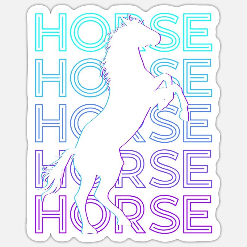 Pferd Retro - Sticker Größe S (10 x 10 cm) - Mattweiß