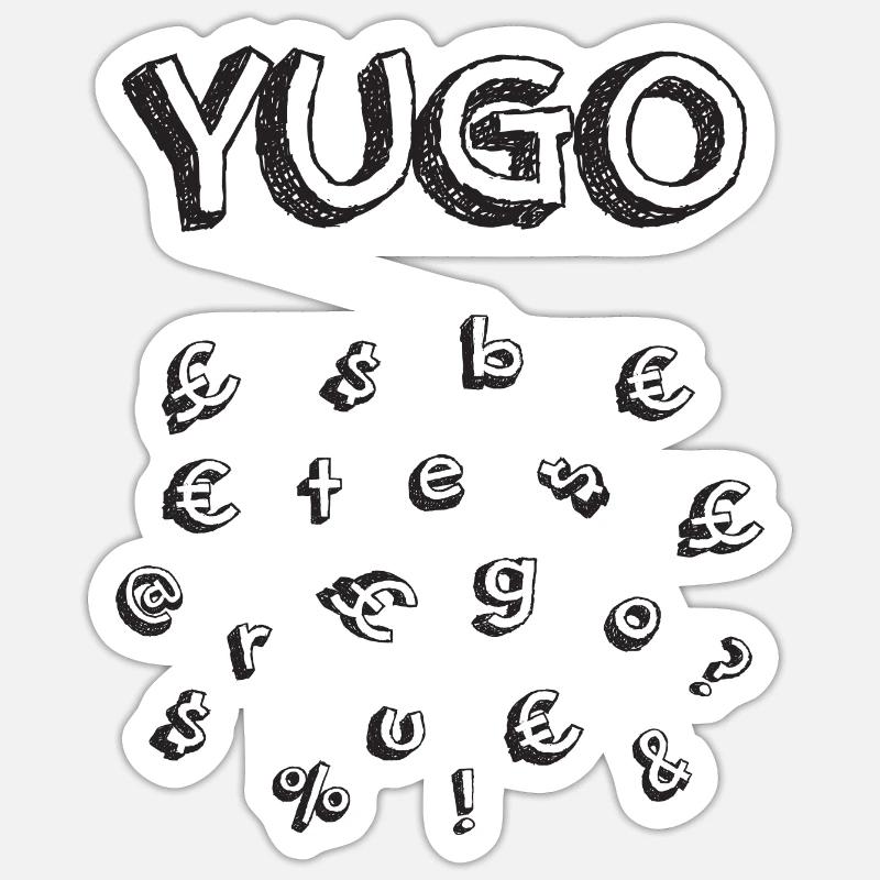YUGO(fraud) - Sticker size S (10 x 10 cm) - white matte