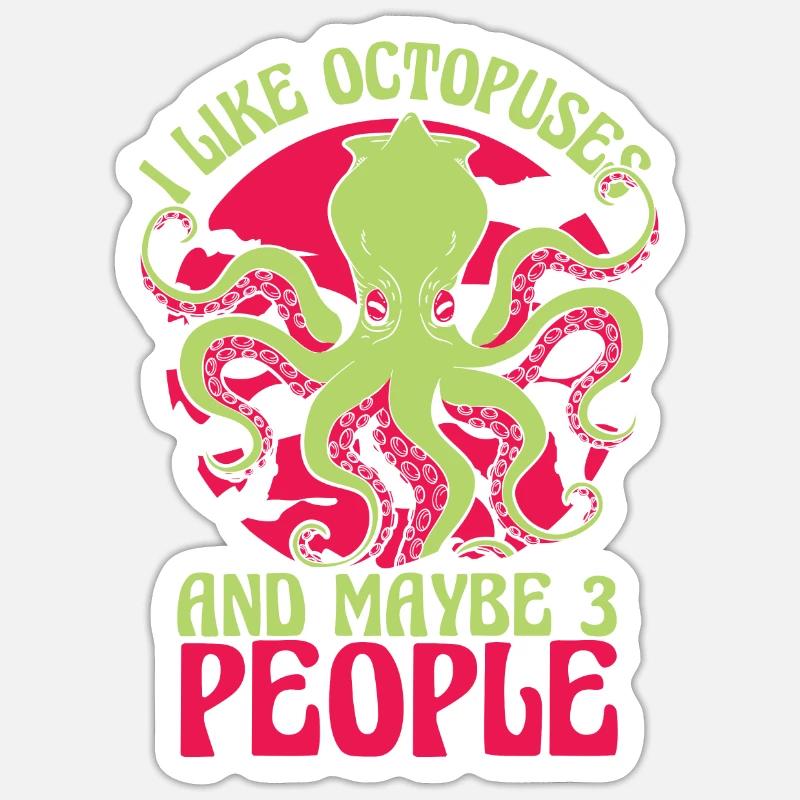Octopus Octopus Cuttlefish Animal - Sticker size S (10 x 10 cm) - white matte